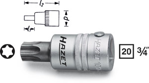 Hylsa 1012   Torx 3/4', Hazet  i gruppen Handverktyg / 3/4tum Tapp  (19mm) / Hylsor hos AD Butik rebro / Wallin & Stackeflt (1012-T60r)