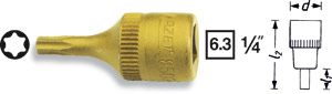 Hylsa 8502 Torx 1/4', Hazet  i gruppen Handverktyg / 1/4tum Tapp  (6,3mm) / Hylsor hos AD Butik rebro / Wallin & Stackeflt (8502-T10r)