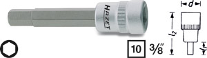 Hylsa 8801 metrisk Insex 3/8', Hazet i gruppen Handverktyg / 3/8tum Tapp  (9,8mm) / Hylsor hos AD Butik rebro / Wallin & Stackeflt (8801-10r)