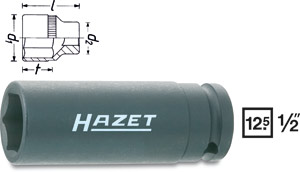 Krafthylsa 900 SLG 6-kant lng 1/2', Hazet i gruppen Handverktyg / 1/2tum Tapp  (12,7mm) / Hylsor hos AD Butik rebro / Wallin & Stackeflt (900SLG-13r)