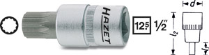 Hylsa 990 Intolv 1/2tum, Hazet i gruppen Handverktyg / 1/2tum Tapp  (12,7mm) / Hylsor hos Wallin & Stackeflt (990-10r)