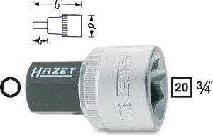 3/4tum Hylsa Insex 19 mm i gruppen Handverktyg / 3/4tum Tapp  (19mm) / Hylsor hos AD Butik �rebro / Wallin & Stackef�lt (1010-19)