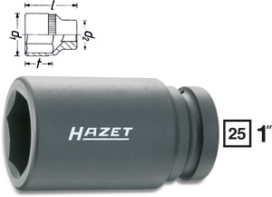 Krafthylsa1100SLG   6-kant lng 1/1', Hazet i gruppen Handverktyg / 1tum Tapp  (25,4mm) / Hylsor hos AD Butik rebro / Wallin & Stackeflt (1100SLG-24r)
