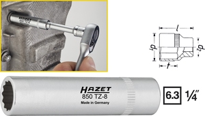 SOCKET i gruppen Hazet.se hos AD Butik rebro / Wallin & Stackeflt (850TZ-8)