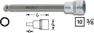 Hylsa Insex med kula 3/8', Hazet i gruppen Handverktyg / 3/8tum Tapp  (9,8mm) / Hylsor hos AD Butik rebro / Wallin & Stackeflt (8801KK-10r)