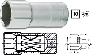 Tndstifthylsa 3/8' 16 mm i gruppen Handverktyg / Specialverktyg / Motor / Tndstiftshylsor hos Wallin & Stackeflt (880AKF)