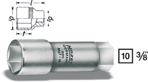 Tndstifthylsa 3/8' 18 mm, Hazet i gruppen Handverktyg / Specialverktyg / Motor / Tndstiftshylsor hos AD Butik rebro / Wallin & Stackeflt (880MGT-18)