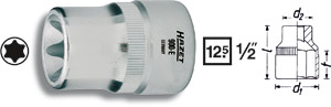 Hylsa 900 E-Torx 1/2', Hazet  i gruppen Handverktyg / 1/2tum Tapp  (12,7mm) / Hylsor hos AD Butik rebro / Wallin & Stackeflt (900-E10r)