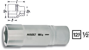  Hylsa 900LG 6-kant lng 1/2', Hazet i gruppen Handverktyg / 1/2tum Tapp  (12,7mm) / Hylsor hos AD Butik rebro / Wallin & Stackeflt (900LG-10r)