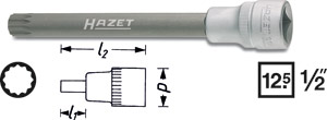 Hylsa 990SLG Intolv 1/2tum, Hazet i gruppen Handverktyg / Specialverktyg / Motor / Cylinderlocksnycklar hos Wallin & Stackeflt (990SLG-10r)