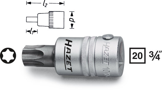 Hylsa 1012   Torx 3/4', Hazet 