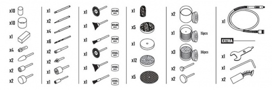 Multiverktyg 230V med tillbeh�r 211-delar