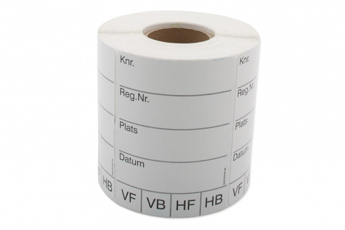 D�cketikett, vit textad 500-st