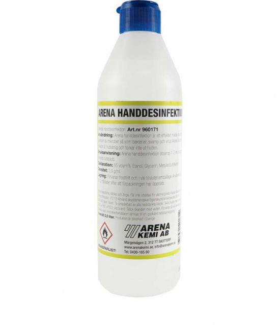 Handdesinfektion 85% etyl, 0,5 liter