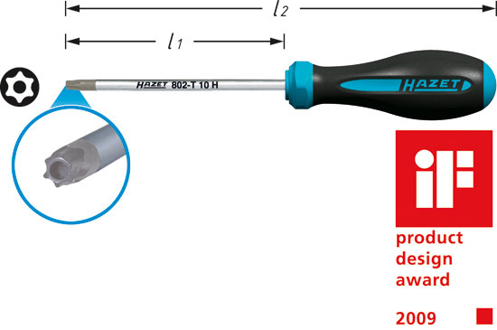 Skruvmejsel 802 Torx med h�l, Hazet