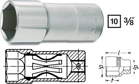 T�ndstifthylsa 3/8' 20,8 mm, Hazet