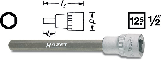 Hylsa 986LG Insex 1/2tum, Hazet