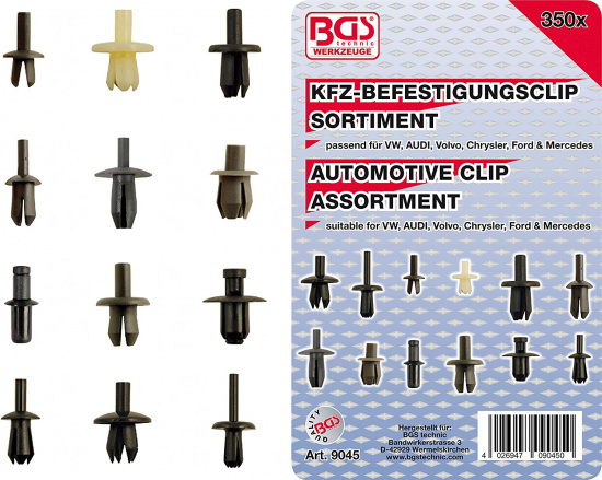 Sortiment f�r VW, Audi, Volvo, Chrysler, Ford, Mercedes-Benz | 350 st
