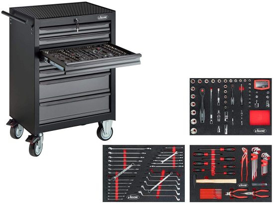 Verktygsvagn med 164-del verktyg, VIGOR